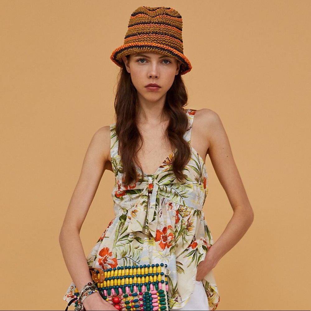 Zara Palm Print Tank Top